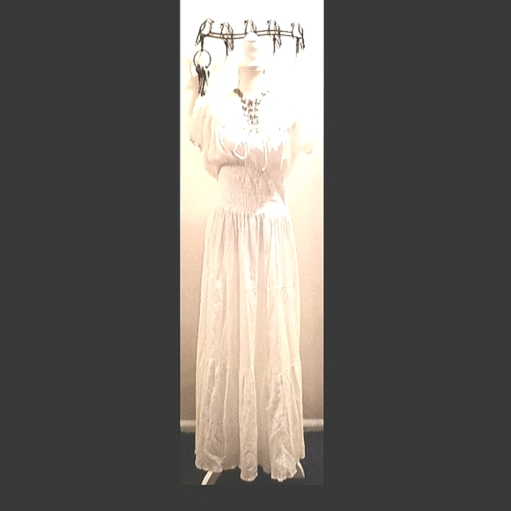 NWT* WHITE TIERD, "PEACH COUTURE DRESS* (2x/3x